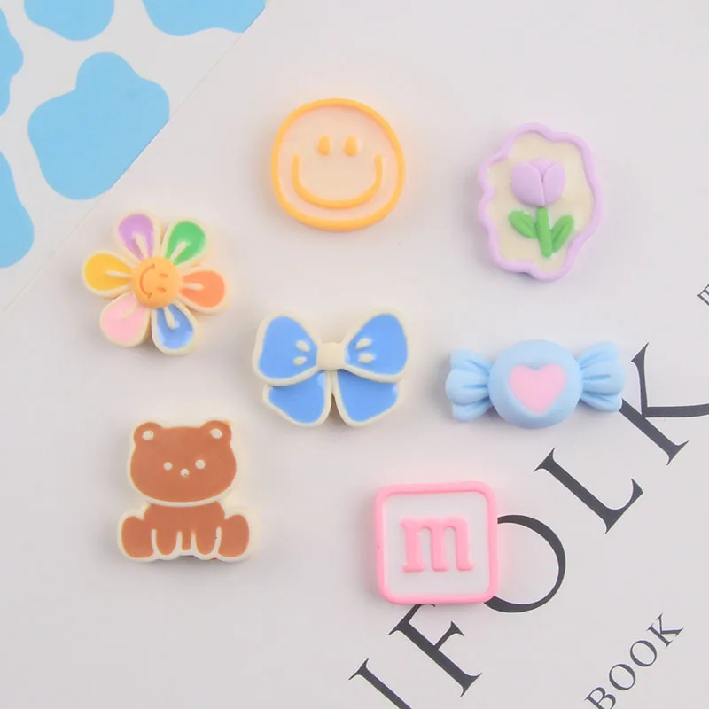 

Resin Ornaments DIY Accessories Cartoon Animal Flat Cream Glue Accessories Suitable for Crafts Making Scrapbook Hair Decorations