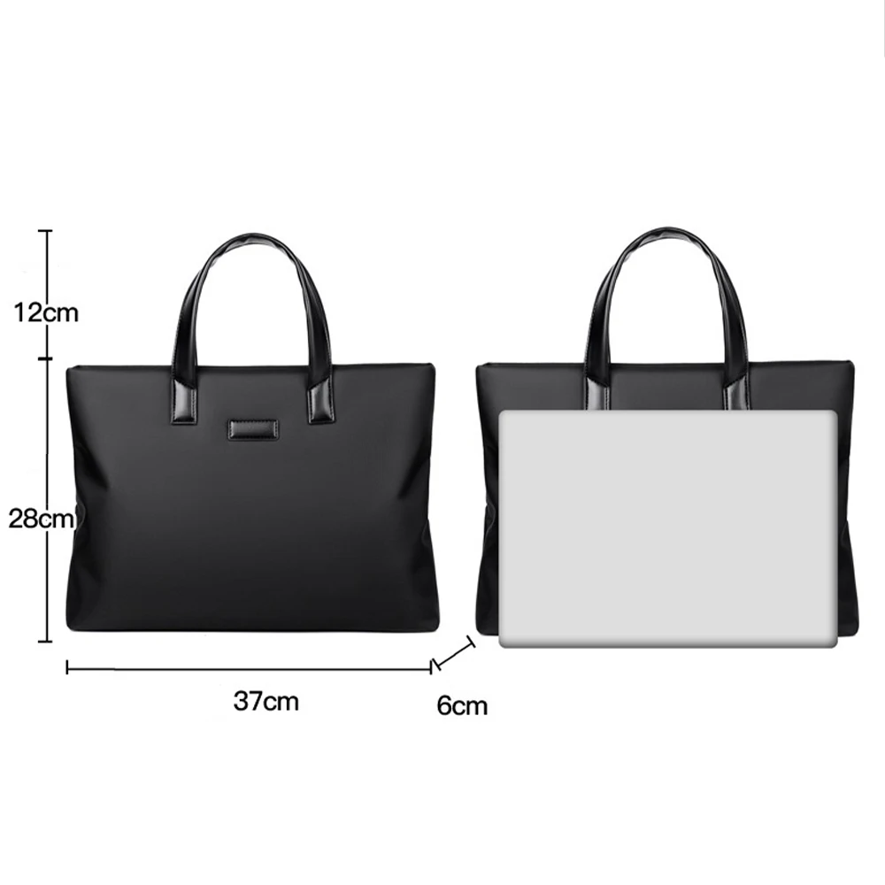 Briefcase Document Bag Portable Office Zipper Large Capacity Men Women Handbag Multi-layer Information Meeting