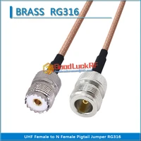 high quality pl259 so239 pl 259 so 239 uhf female to l16 n female pigtail jumper rg316 extend cable 50 ohm low loss uhf n