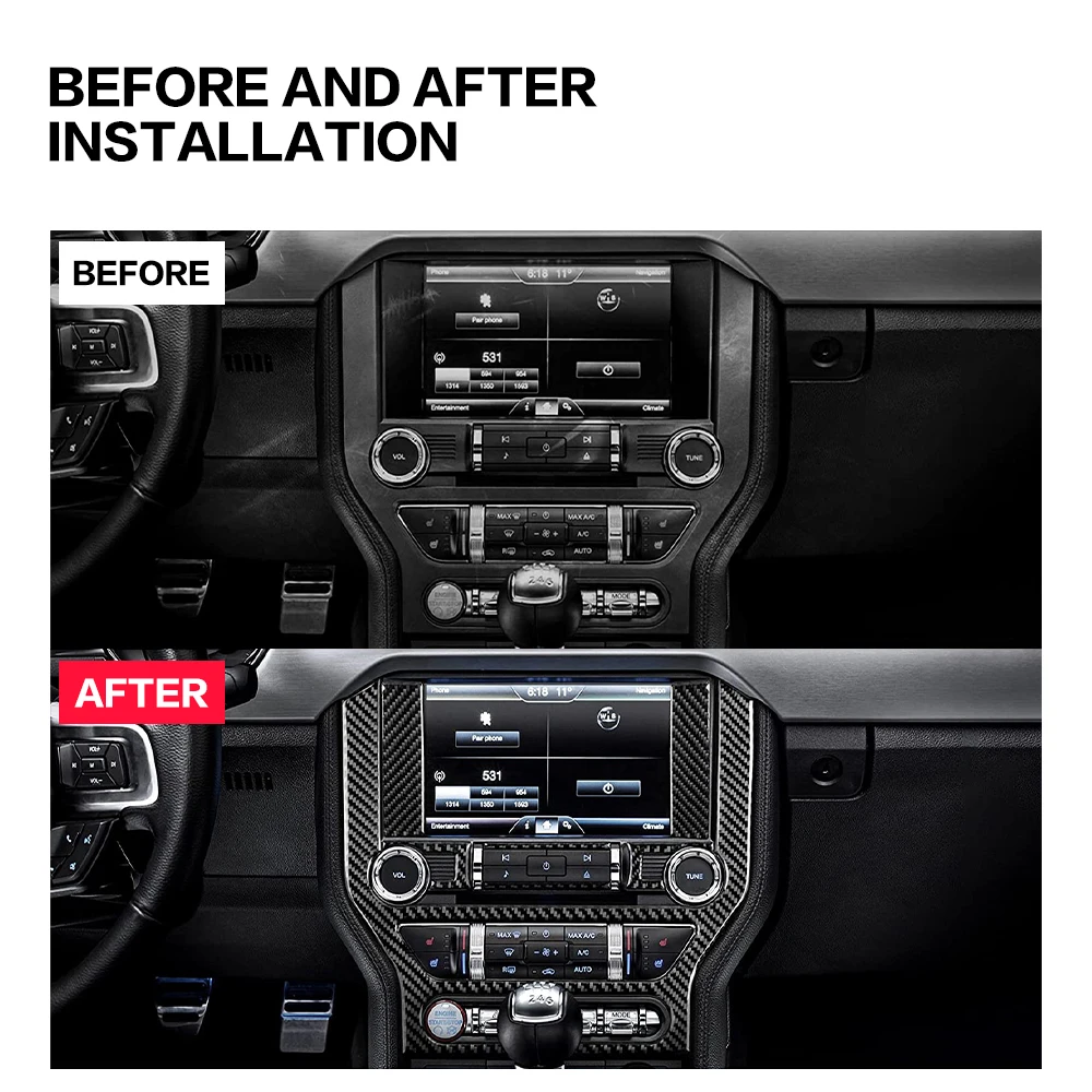 Чехол центральной консоли автомобиля из углеродного волокна аксессуар для