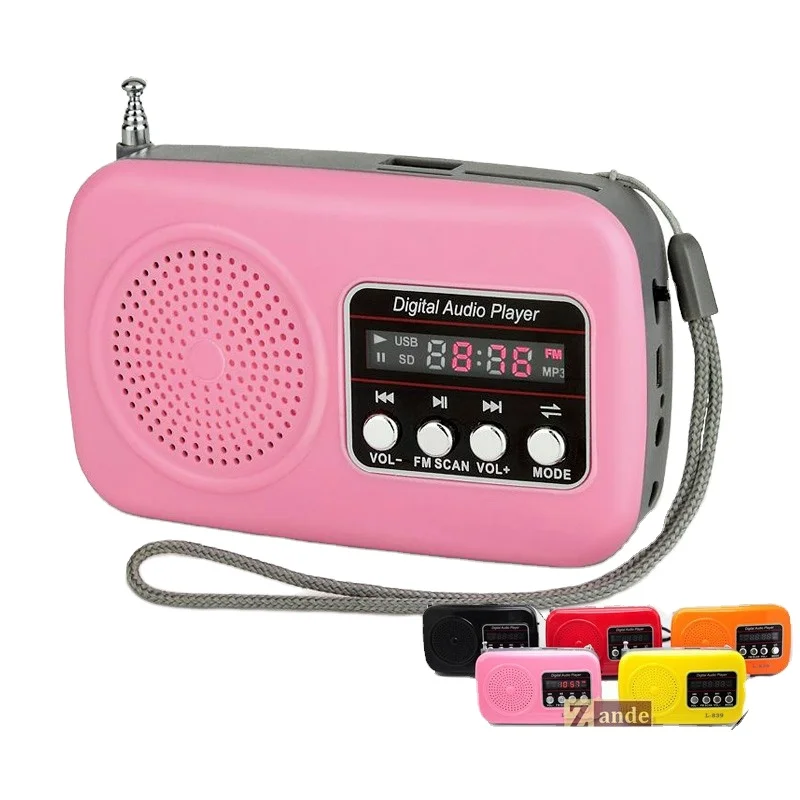 Portable mini pocket digital FM radio speaker L-839 T-206 for christmas gift promotion |