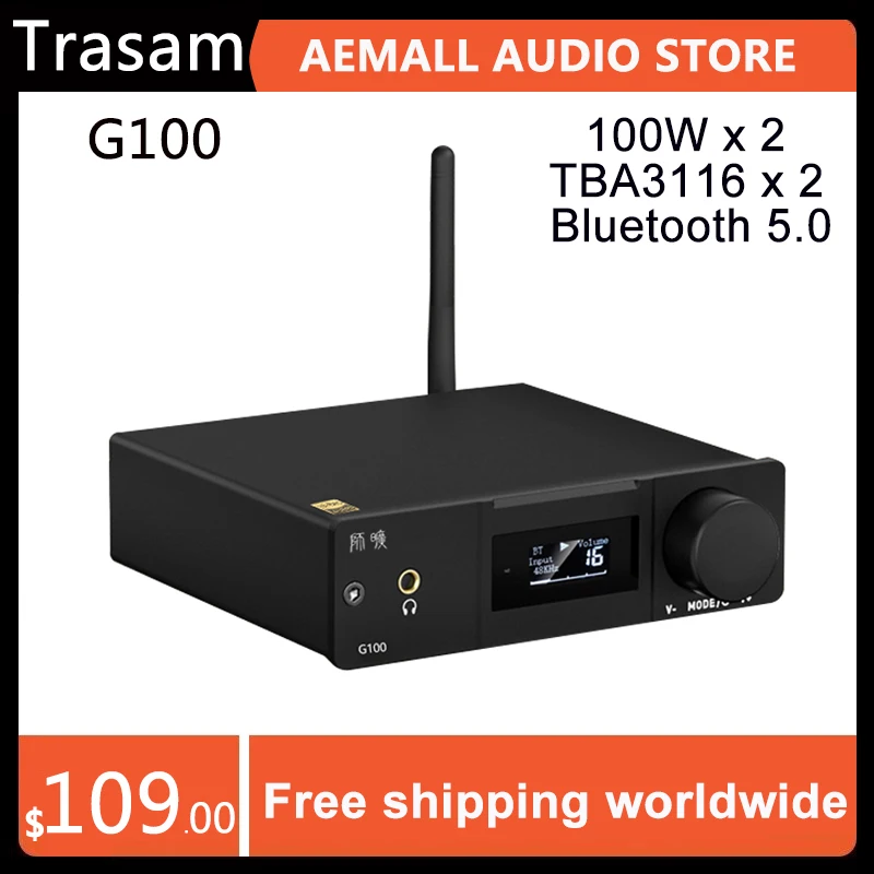 

Усилитель звука TRASAM TPA3116 * 2, Hi-Fi, 2,0, 2,1, 100 Вт * 2, USB, ЦАП 24 бит, 192 кГц, Bluetooth 5,0, CSR3003, усилитель для наушников, усилитель мощности