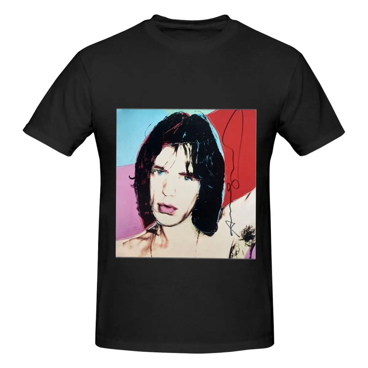 Мужская хлопковая футболка с коротким рукавом и круглым вырезом