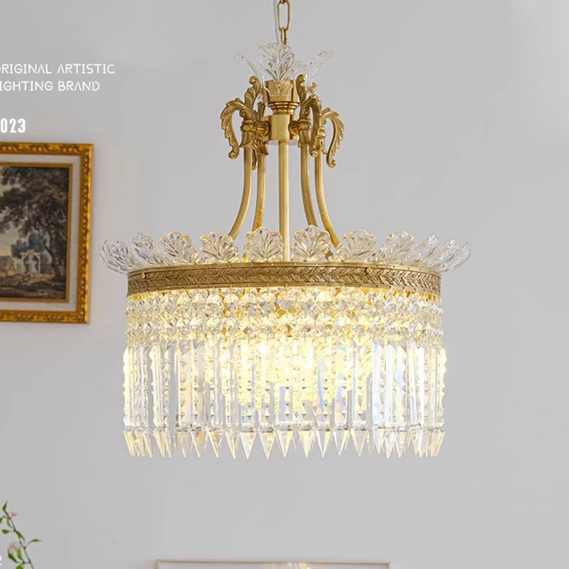 Французские медные Хрустальные подвесные светильники американские роскошные из