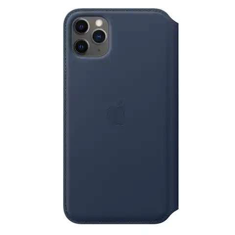 Чехол iPhone 11 Pro Max Leather Folio Deep Sea Blue из натуральной кожи