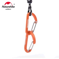 naturehike aluminum carabiner hook%c2%a0backpack mountaineering d shape lock buckle climbing backpacking accessories nh15a004 h