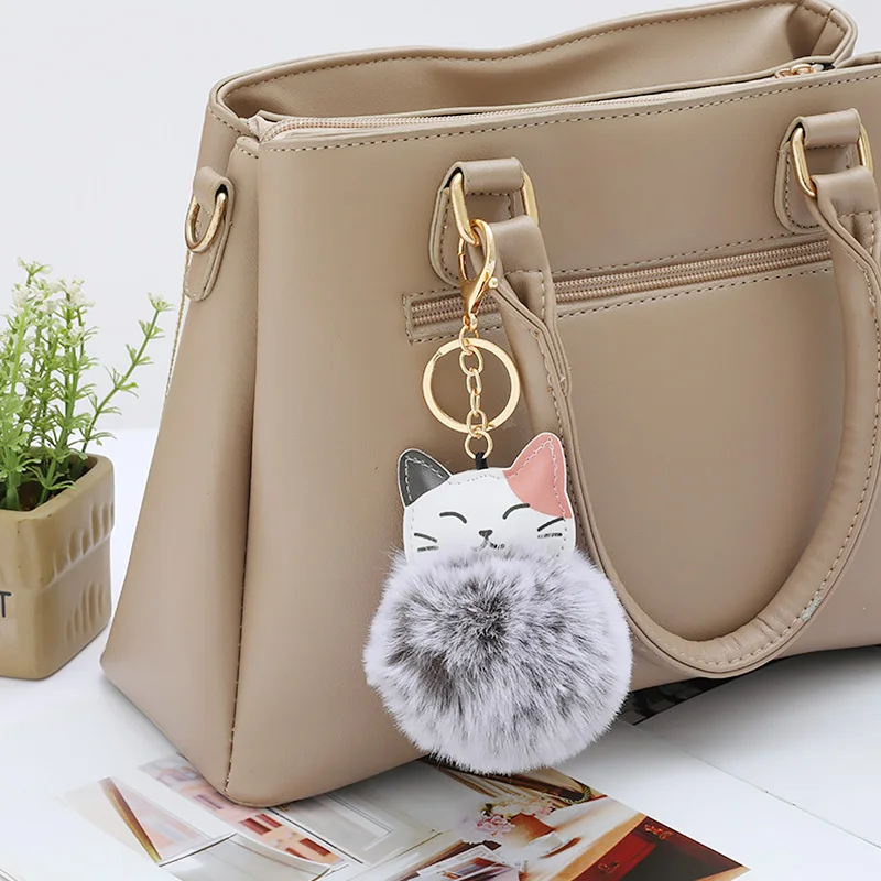 

Keychains Cat Hairball Keychain Key Ring Car Keychain Bag Accessories Fashion Keychains Bag Pendant Cute Keychain