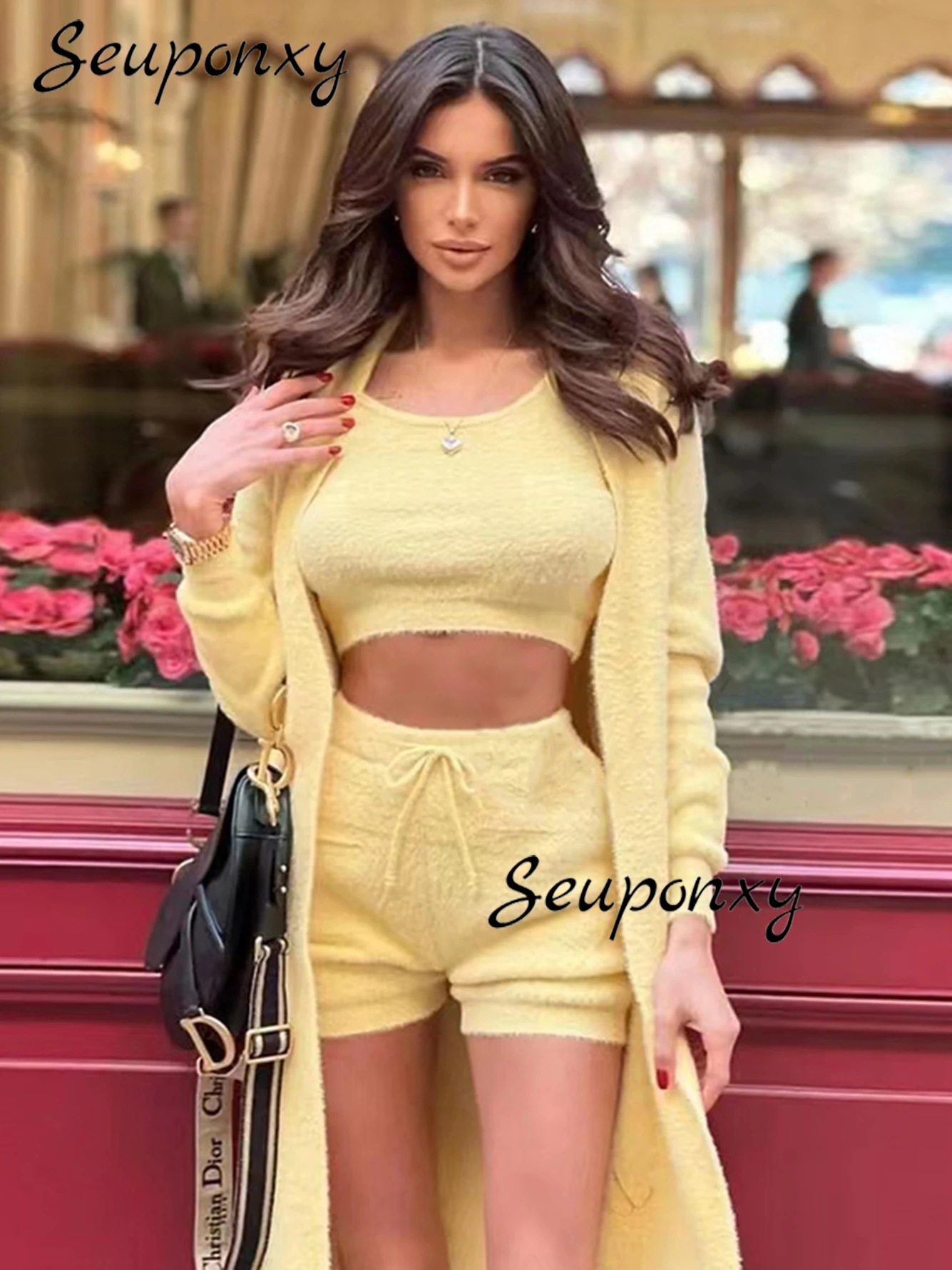 Высококачественный осенне-зимний Новый Модный женский облегающий трикотажный