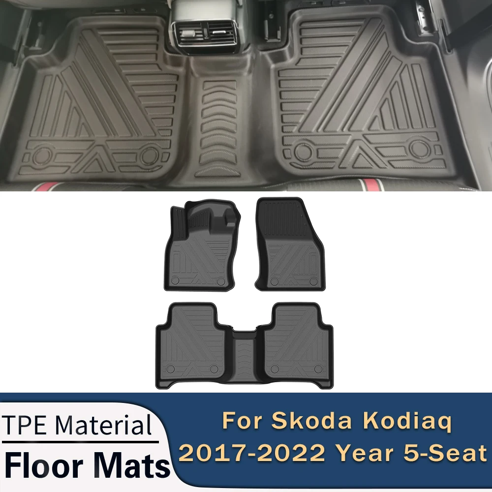 

Автомобильные коврики для Skoda Kodiaq на 5 мест 2017-2023, коврики для ног из ТПЭ для любой погоды, коврики без запаха, водонепроницаемые коврики, аксессуары