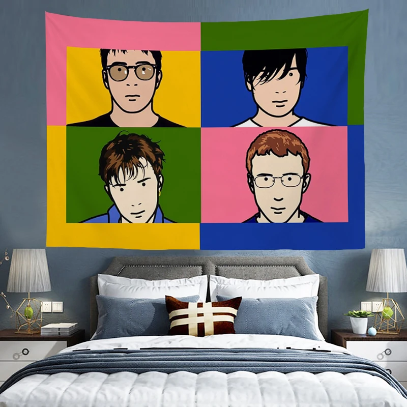 

Художественный настенный гобелен с размытыми лентами, музыкальные обои, украшение для спальни, домашний декор для комнаты, декоративные головные уборы