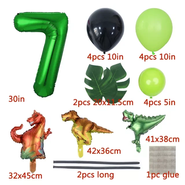 Tropical Jungle Party Balloons Mini Dinosaur Balloon Safari Palm Leaf Birthday Party Decorations Kids Baby Shower
