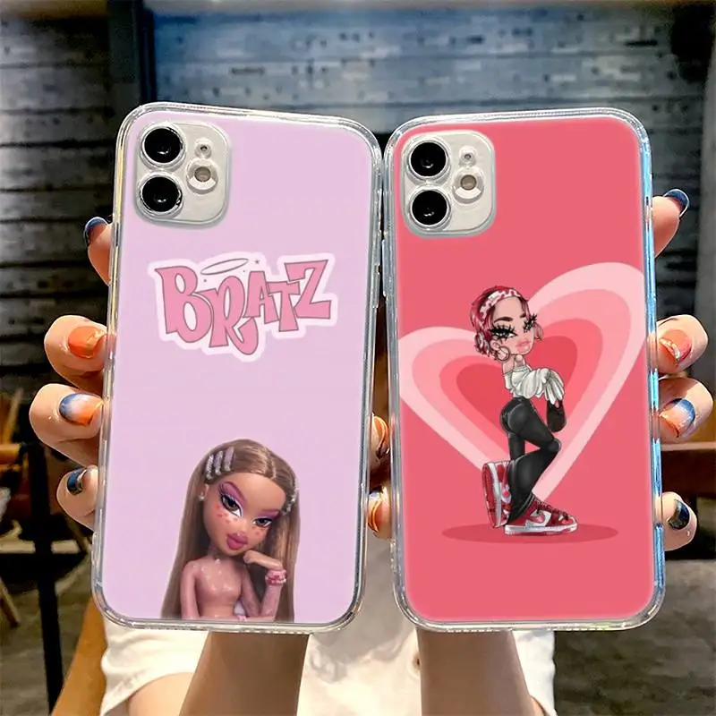 

bratz Phone Case For iphone 13 12 11 8 7 plus mini x xs xr pro max Transparent soft