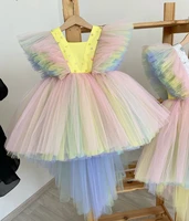 colorful princess birthday dress tulle first communion dress girl pageant dress flower girl dresses kid girl birthday dress