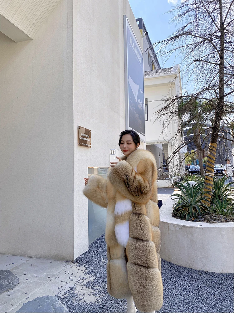 2023 Fashion Natural Real Fox Fur Coat Women Winter Warm Luxury Fur Coat Women Saga Furs Jacket For Women Plus Size Female Vest