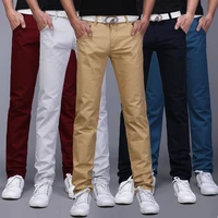 classic 9 color casual pants men spring summer new business fashion comfortable stretch cotton straigh jeans trousers