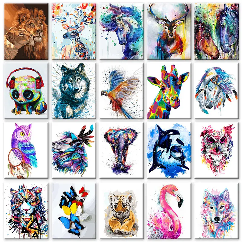 

cross language Painting By Numbers Animals On Canvas Pictures By Numbers Acrylic Paint By Number Home Decor Digital Painting