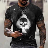 2022 summer new t shirt for men 3d printed bone print casual loose round neck short sleeve oversized street t shirt