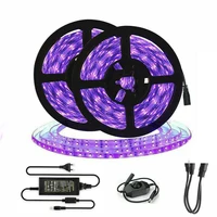 1-10m UV 395-405nm led strip black light 5050 Ultraviolet Nail Gel Varnish Dryer Nail Art Tools Dimmer for DJ Fluorescence party