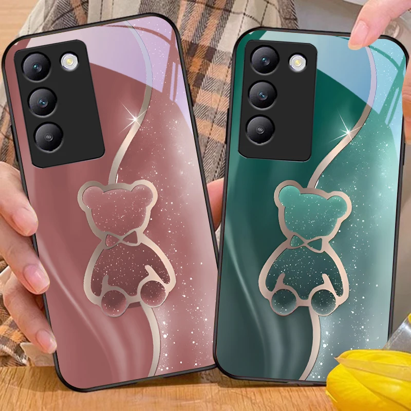 Trompe l'oeil Bear Для Y72 33S 11 03 36 96 Lite 35 16 Iqoo 12 V40 SE 5G 29 40 21 30 X80 Pro Vivo Чехол для телефона из