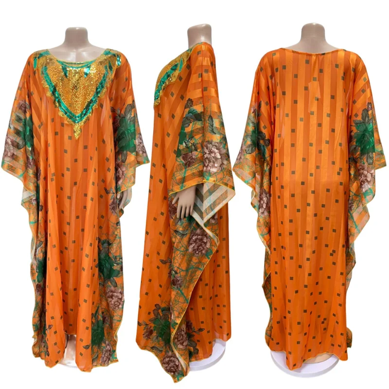 One Piece African Print Clothing For Women Boubou Dubai Turkey Muslim Abayas Wedding Party Traditional Ankara Outfits Gowns