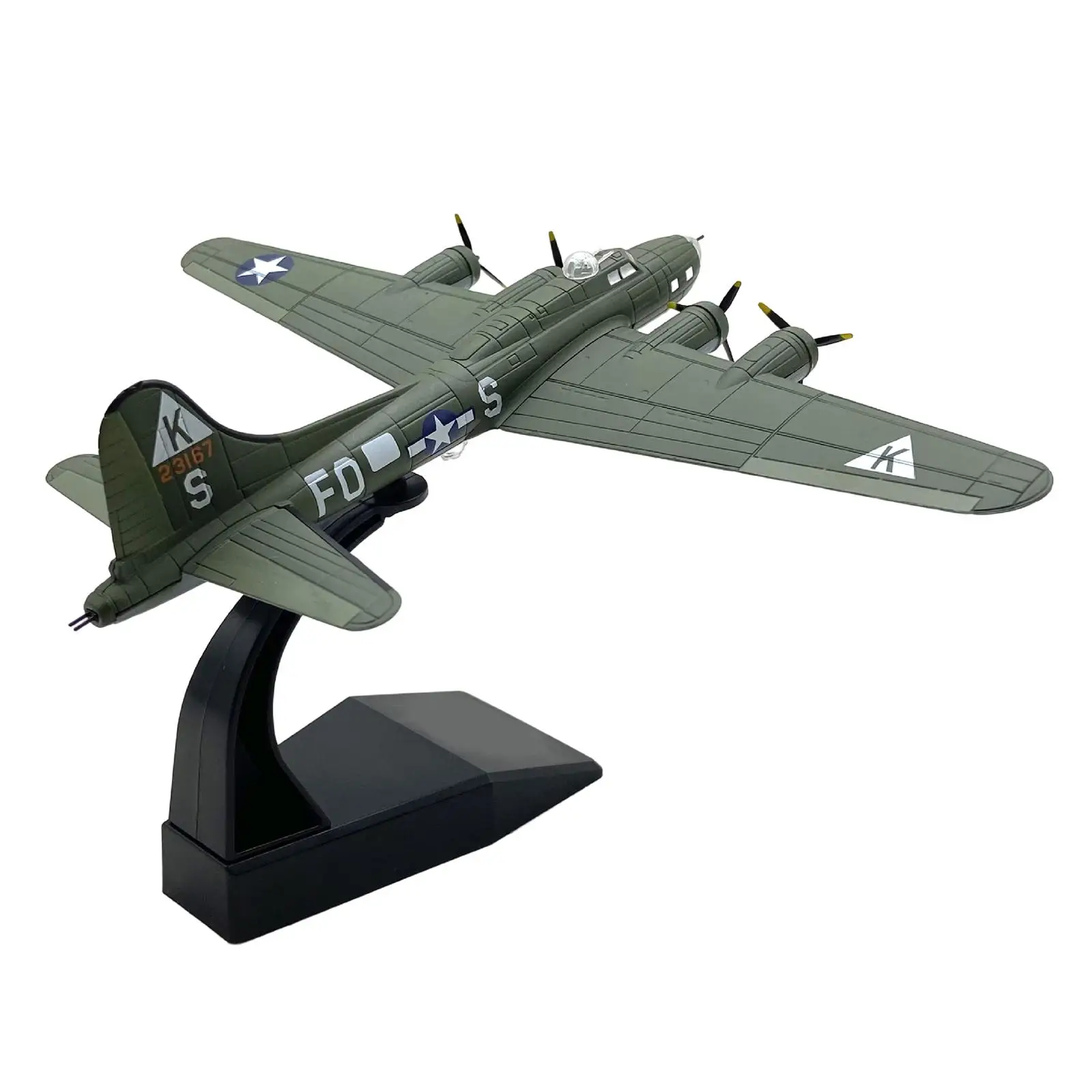 

1/144 Scale US B 17 Aircraft Model Ornaments Multifunctional Durable Aviation Collectibles Bombardment Aircraft Model