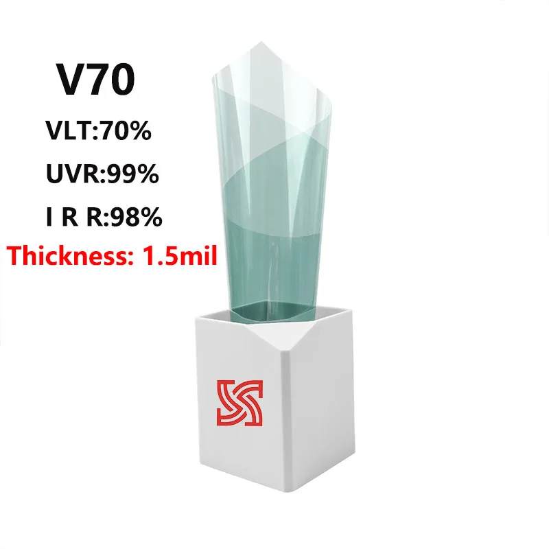 

1.5mil HD 70% VLT Weigu Top V70 Double Silver Metal Sputtered Window Self Adhesive Heat Dissipation Protective Film