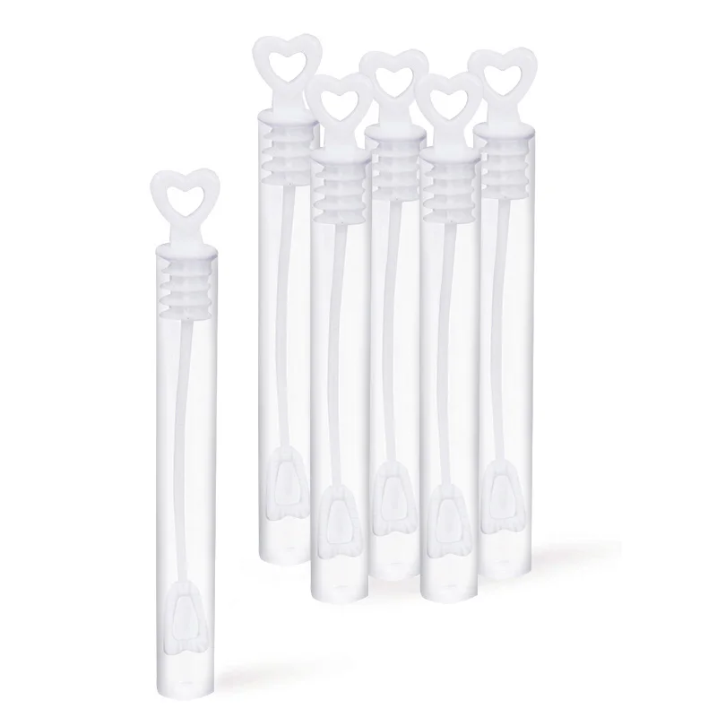 

10 шт./лот миниатюрные Пузырьковые палочки в виде белого сердца, идеальная Свадебная пузырьковая игрушка для свадьбы, дня рождения, празднич...