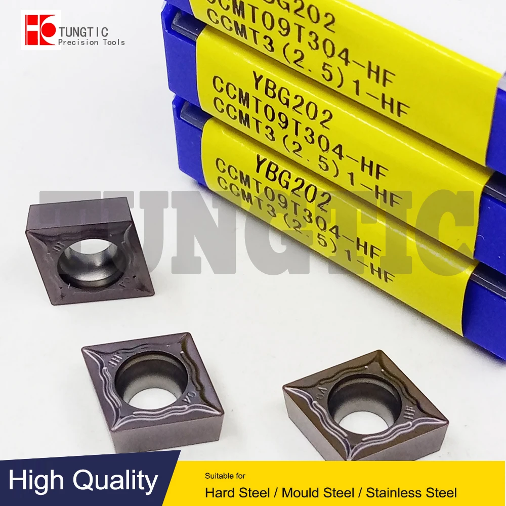 

CCMT09T304-HF YBG202 Milling Cutter CNC Tools Insert Lathe Machining Tools Lathe Cutting Tool Metal Turning Tools CCMT 09T304