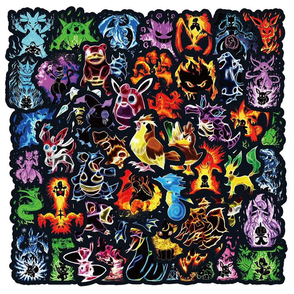 Наклейки неоновые цветочные для скейтборда ноутбука автомобиля гитары