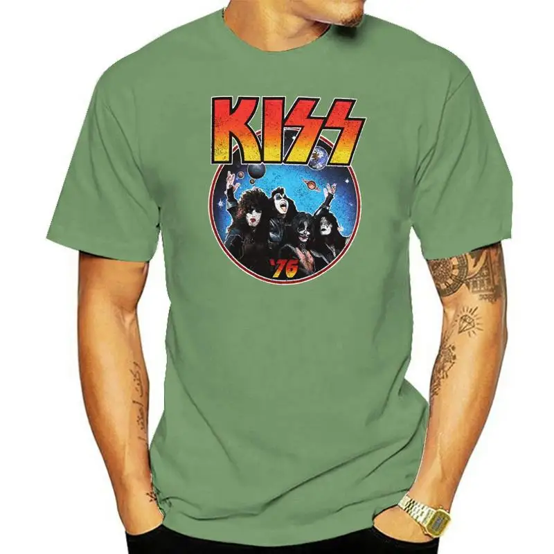 

KISS Space Logo Adult T Shirt Men Women TEE Shirt Loose Size 100% Cotton T-shirt