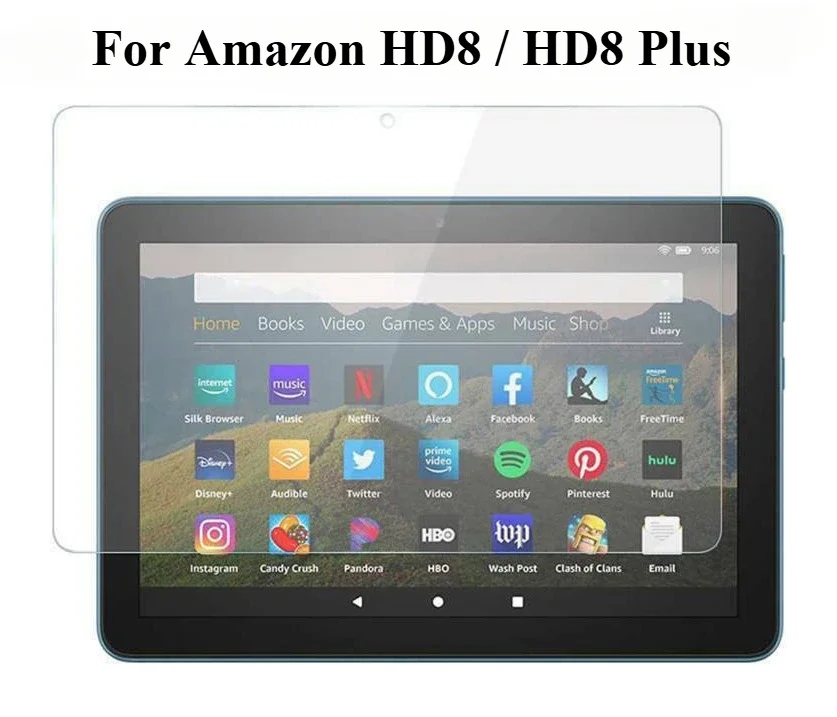 Закаленное стекло для Amazon Fire HD8 2017-2024 Защитное планшета на plus 2020 2022 защитная