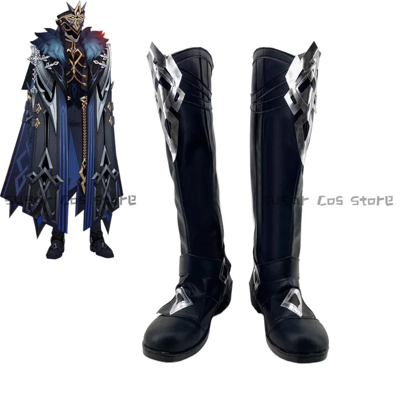 Genshin Impact the Eleven Fatui Harbingers The Captain Il Capitano Game Обувь для косплея Сапоги на заказ