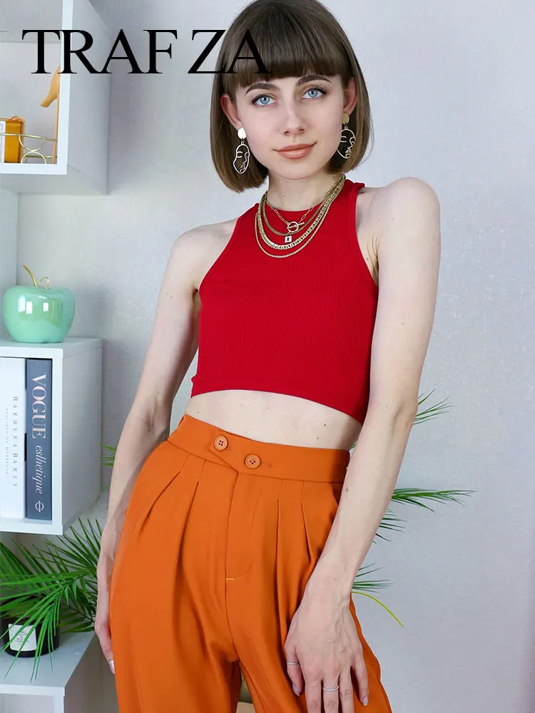 Топ женский Быстросохнущий нейлоновый в полоску с круглым вырезом |