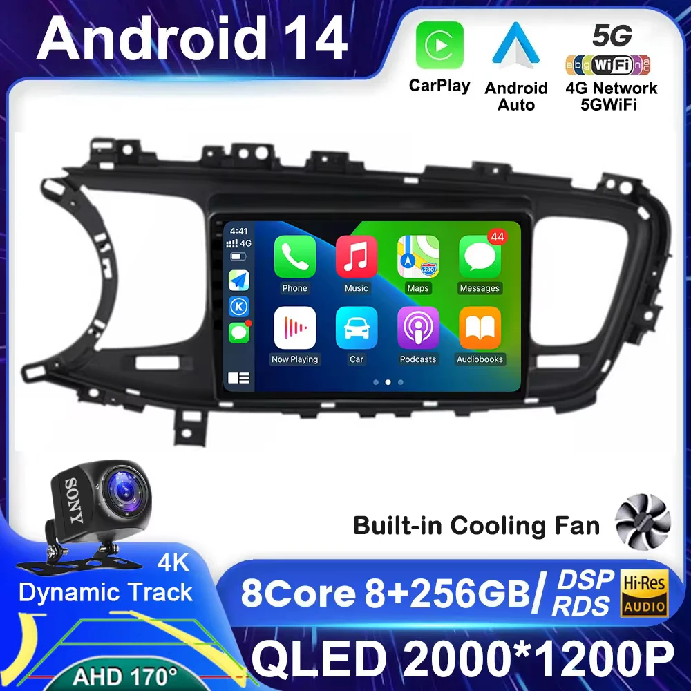 Android 14 для KIA K5 Optima 3 TF 2010-2015 авторадио сенсорный экран радио мультимедийный