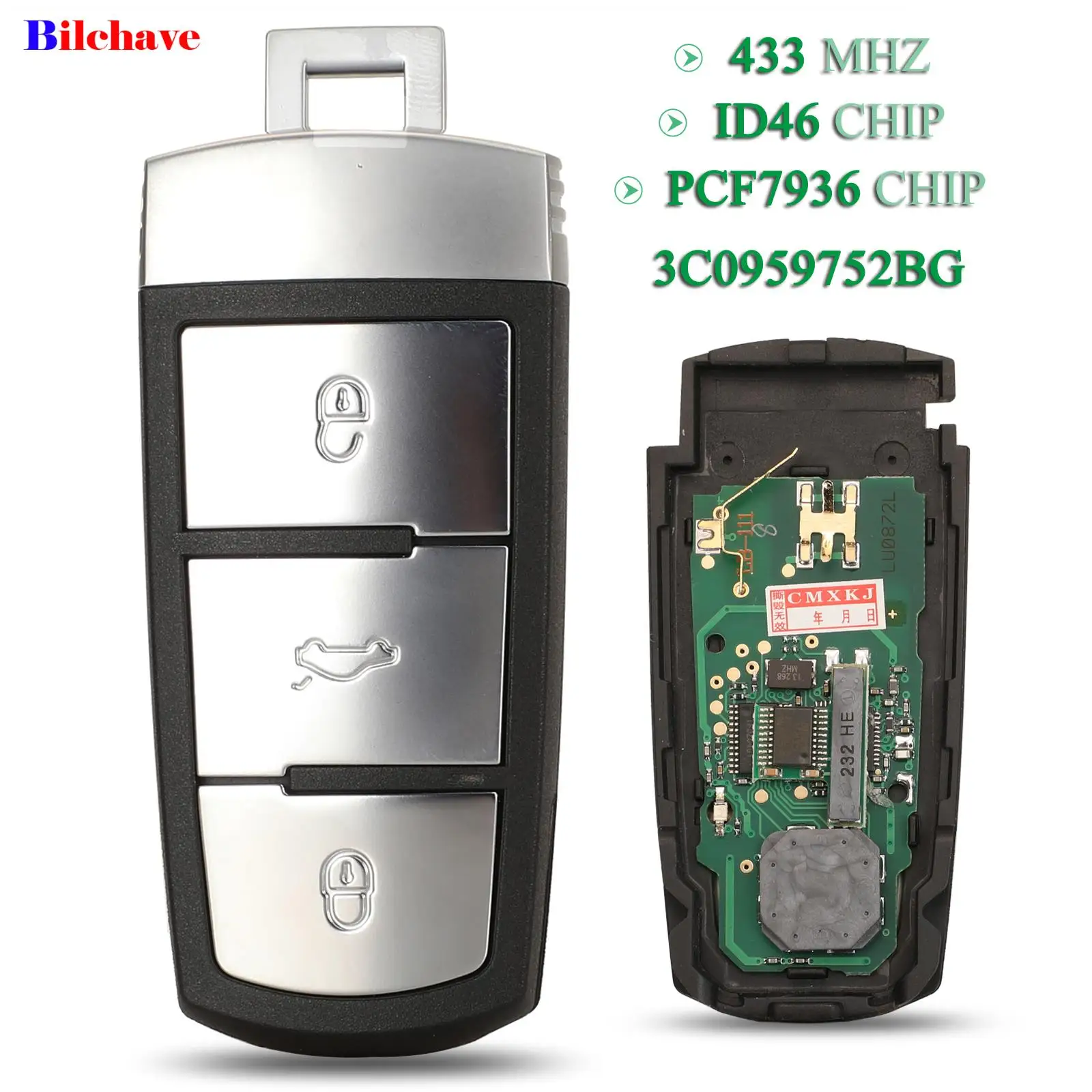 

Автомобильный Ключ Jingyuqin 3C 0959752 BG Для VW Volkswagen Passat CC 2006-2014 С Дистанционным Управлением, 433 МГц
