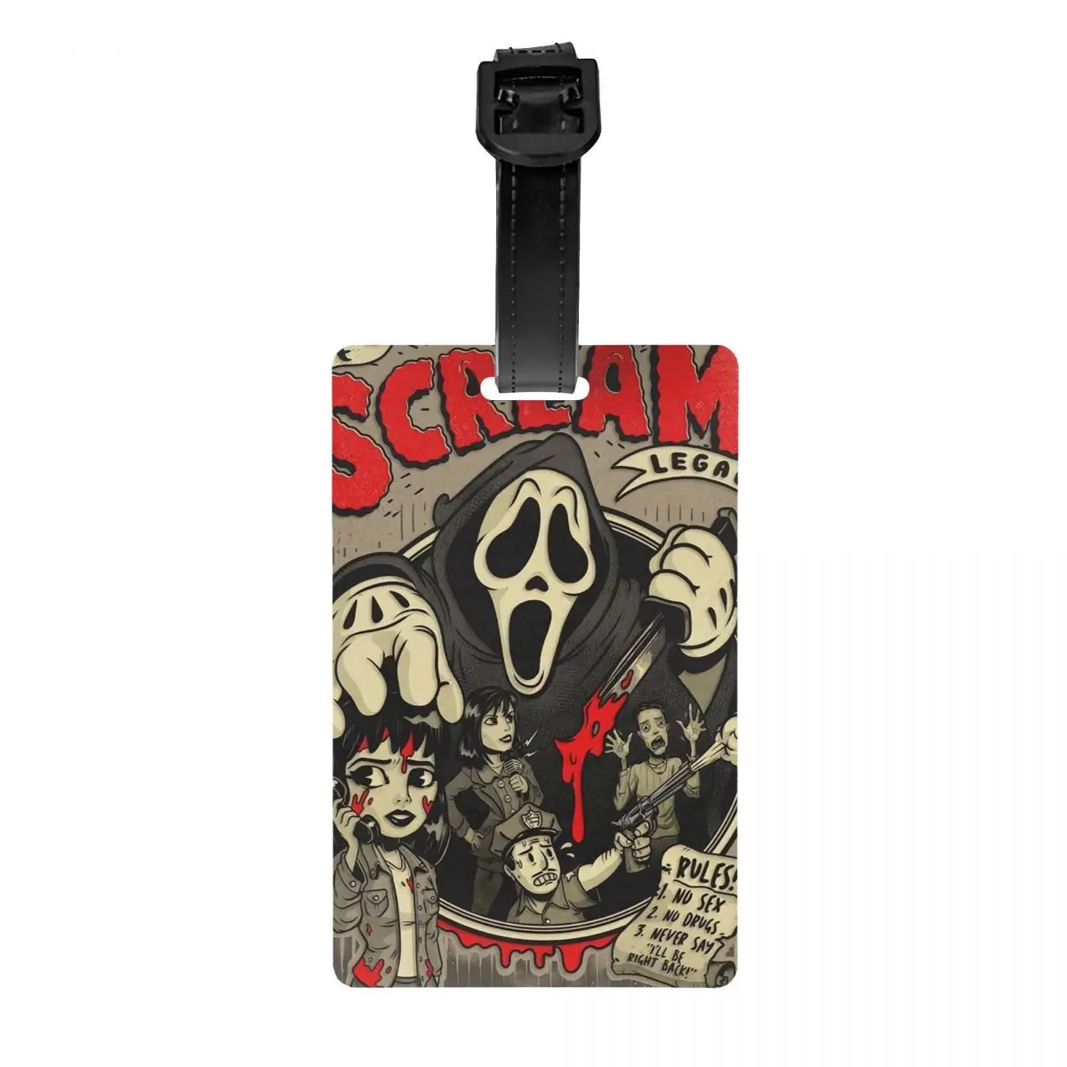 

Halloween Ghost Killer Scream Luggage Tags Custom orror Movie Character Baggage Tags Privacy Cover Name ID Card