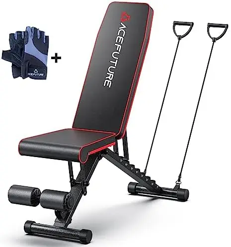 

Bench Adjustable | Foldable Workout Benches for Home Gym - Incline Bench Press Bench with Weight Lifting Gloves - Durability Exe