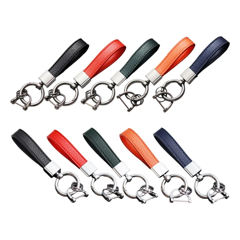 

Handmade PU Leather Rope Keychains For Women Men Holder Car Bag Keyring