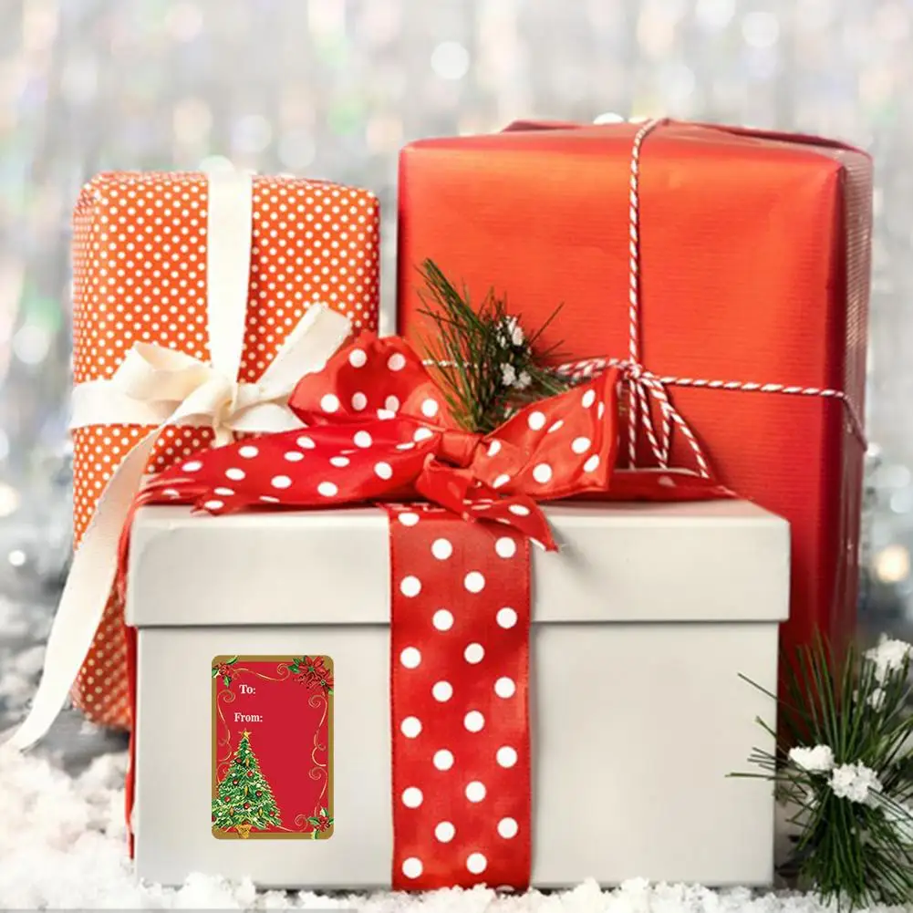 

Present Package Stickers Self-adhesive Paper Stickers Premium Christmas Gift Sticker Labels for Present for Festive
