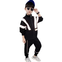 2 pcs reflective boys clothes spring autumn childrens clothing from 4 to 14 years baby teen boy sets kids sport fashion costume