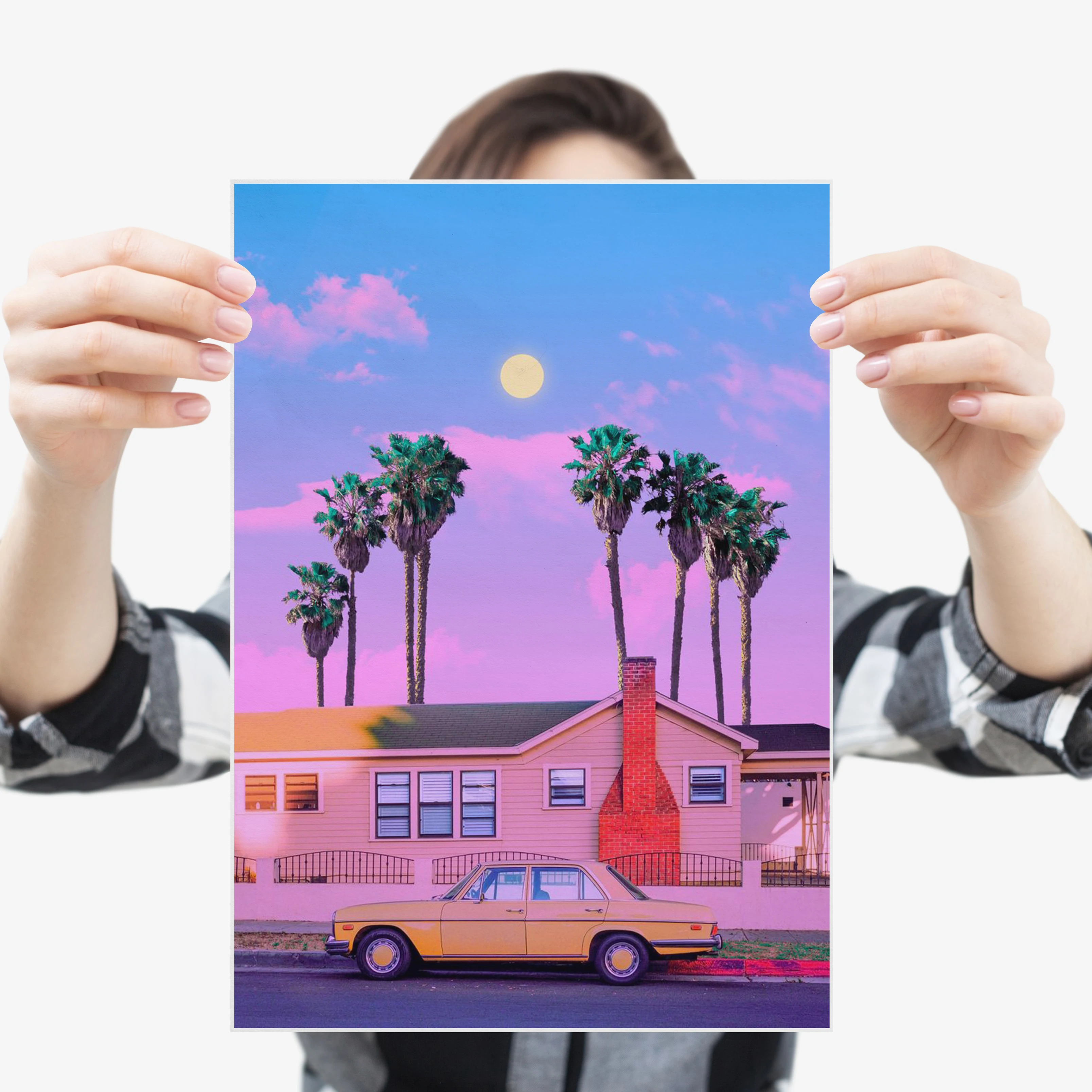 Неоновый постер для американских мышечных автомобилей Vaporwave эстетическая