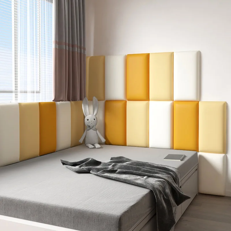 

soft bag bed headboard color children's room wall sticker