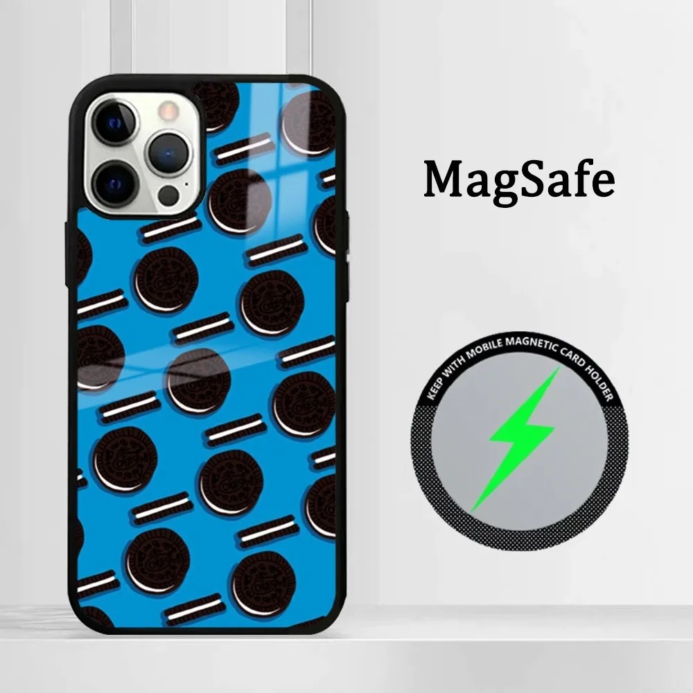 Чехол для телефона Cookie O-Oreos iPhone 15 14 13 12 11 Pro Max Plus Mini зеркальный Магнитный чехол