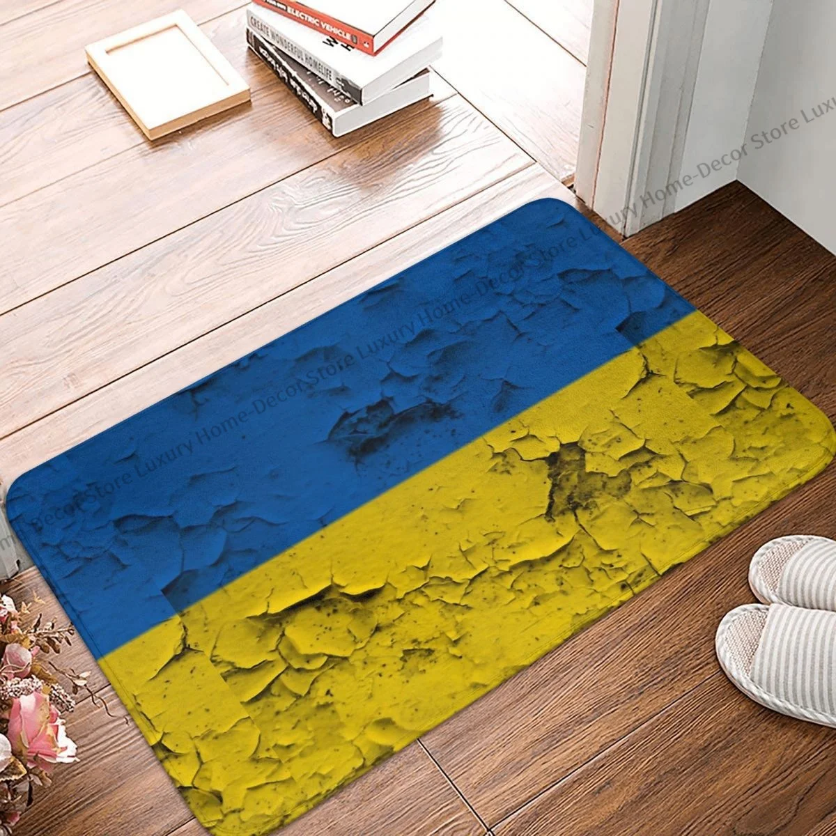 

Non-slip Doormat Ukrainian Flag Bath Bedroom Mat Prayer Carpet Flannel Pattern Decor