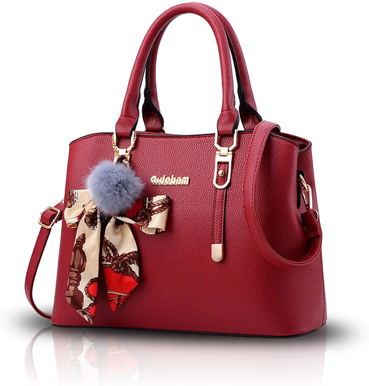 

FAIRY LUGGAGE STORE Soft Synthetic Leather Handbag with Bow