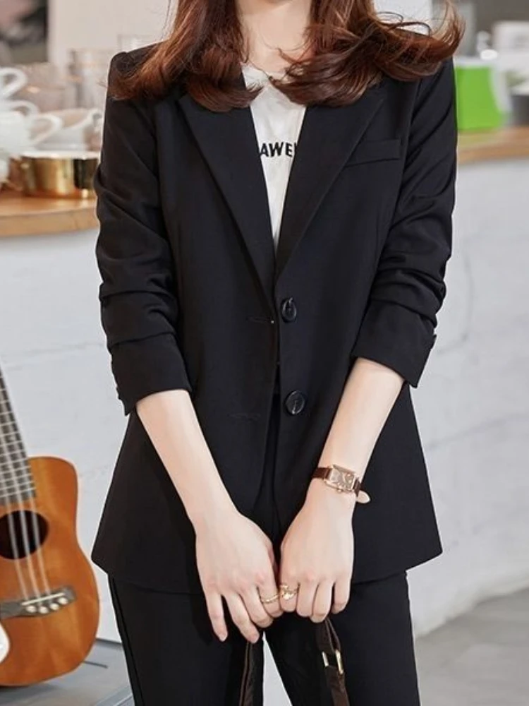 Coat Women's New Korean Version of Spring and Autumn 2023 Loose White Suit Versatile Casual Suit Blazer Women Clothing Jacket