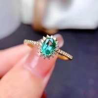 natural emerald ring womens fashion gem ring 925 sterling silver jewelry natural gem engagement ring