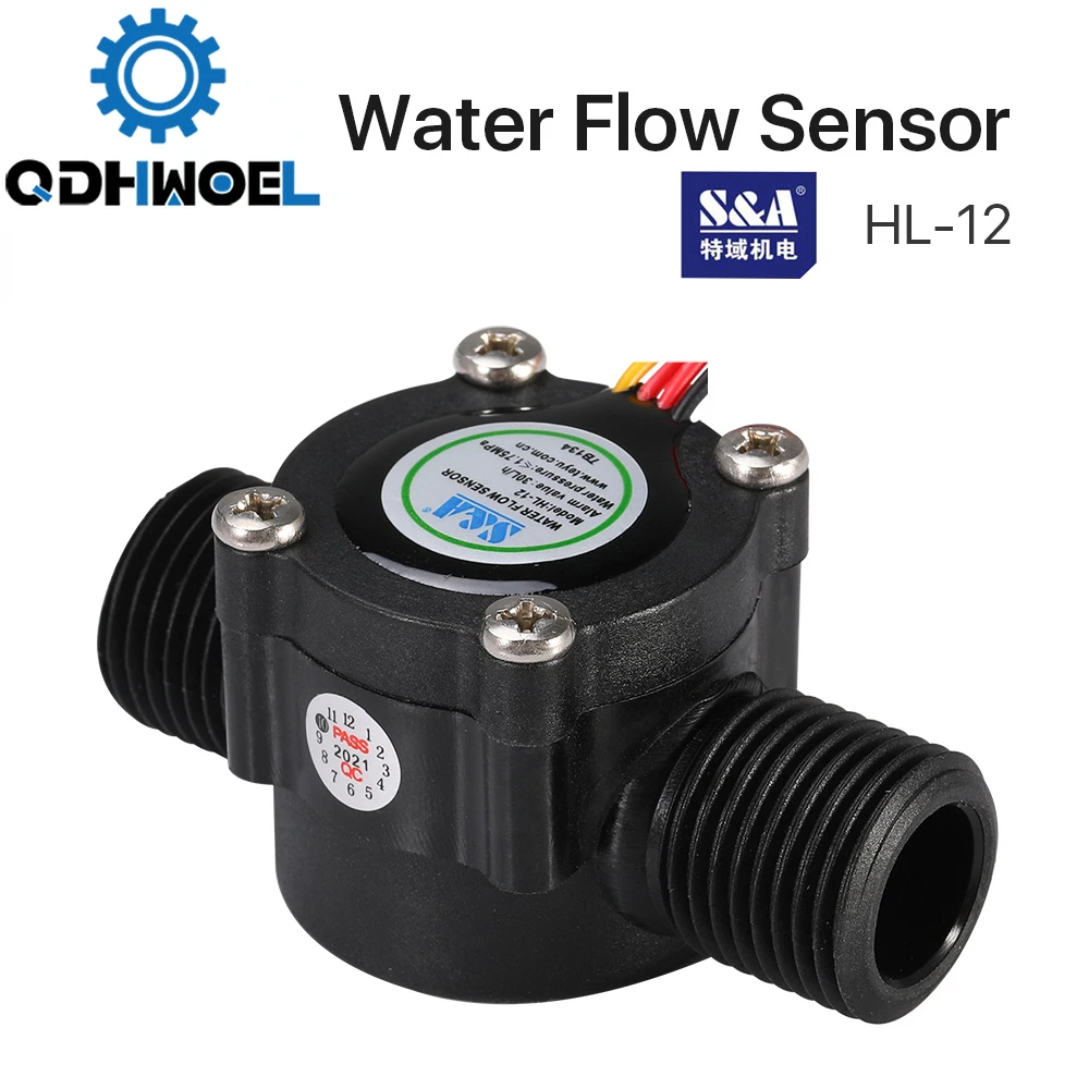 

QDHWOEL Water Flow Switch Sensor HL-12 for S&A Chiller for CO2 Laser Engraving Cutting Machine