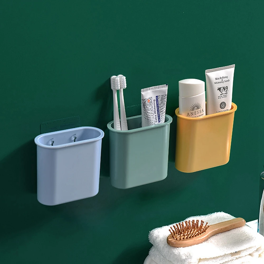 

Toothbrush Shelf Toilet Bathroom Suction Wall Hanging Comb Toothpaste Storage Box Toothbrush Adhesive Holder Accessories 2022