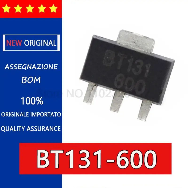 10 шт двунаправленный Тиристор BT131 SOT89 BT131-600C BT131-600 1A 600V SMD triode,